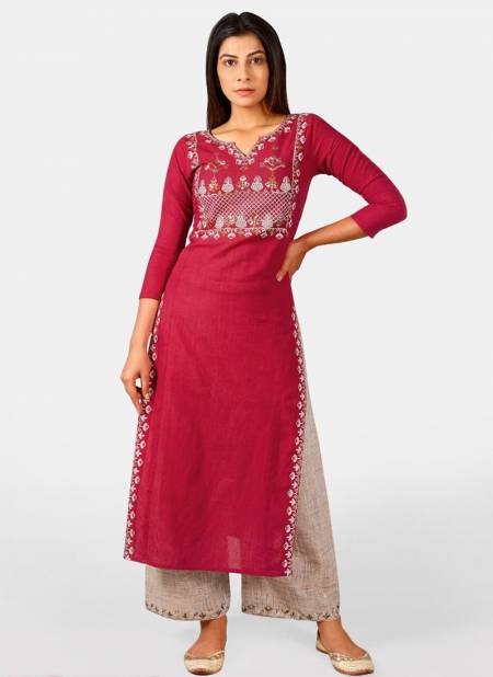 Pink Colour MESMORA Heavy Fancy Ethnic Wear Khadi Designer Kurti With Bottom Collection MF-4009